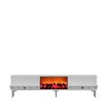 Comoda TV, Hanah Home, Orion Fireplace, 150x44.6x29.6 cm, PAL , Alb / Argintiu