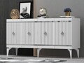 Consola, Hanah Home, Lenora, 150x79x40 cm, PAL , Alb / Argintiu