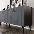 Consola, Hanah Home, Meda, 150x79x40 cm, PAL , Antracit / Aur