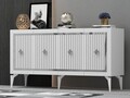 Consola, Hanah Home, Nova, 150x79x40 cm, PAL , Alb / Argintiu
