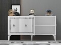 Consola, Hanah Home, Nova, 150x79x40 cm, PAL , Alb / Argintiu
