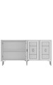 Consola, Hanah Home, Orion, 150x75x35 cm, PAL , Alb / Argintiu