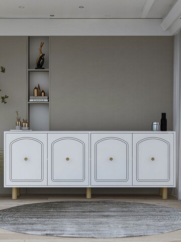 Consola, Hanah Home, Hazal, 180x78.6x35 cm, PAL , Alb