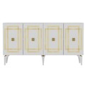 Consola, Hanah Home, Lotus, 150x79x40 cm, PAL , Alb/Auriu