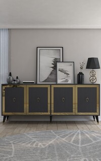 180x78.6x35 cm, Antracit;Auriu