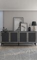 Consola, Hanah Home, Benner, 180x78.6x35 cm, PAL , Antracit / Argintiu