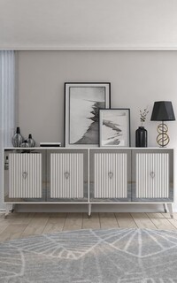 180x78.6x35 cm, Alb;Argintiu