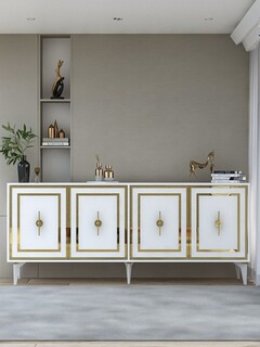 180x78.6x35 cm, Alb;Auriu