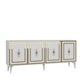 Consola, Hanah Home, Samba, 180x78.6x35 cm, PAL , Alb/Auriu