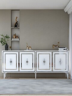 180x78.6x35 cm, Alb;Argintiu