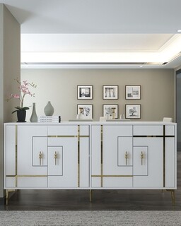 180x78.6x35 cm, Alb;Auriu