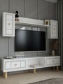 Comoda TV, Hanah Home, Dario Bohem, 150x44.6x29.6 cm, PAL , Alb