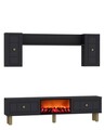 Comoda TV, Hanah Home, Dario Bohem Fireplace, 150x44.6x29.6 cm, PAL , Antracit