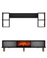 Comoda TV, Hanah Home, Polen Bohem Fireplace, 150x44.6x29.6 cm, PAL , Antracit
