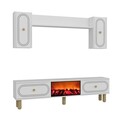 Comoda TV, Hanah Home, Polen Bohem Fireplace, 150x44.6x29.6 cm, PAL , Alb