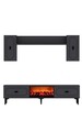 Comoda TV, Hanah Home, Weny Bohem Fireplace, 150x44.6x29.6 cm, PAL , Antracit