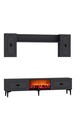 Comoda TV, Hanah Home, Weny Bohem Fireplace, 150x44.6x29.6 cm, PAL , Antracit