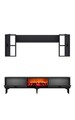 Comoda TV, Hanah Home, Weny Bohem Fireplace, 150x44.6x29.6 cm, PAL , Antracit