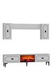 Comoda TV, Hanah Home, Weny Bohem Fireplace, 150x44.6x29.6 cm, PAL , Alb