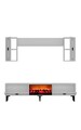 Comoda TV, Hanah Home, Weny Bohem Fireplace, 150x44.6x29.6 cm, PAL , Alb