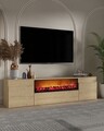 Comoda TV, Hanah Home, Elodi Fireplace, 180x45x34.6 cm, PAL , Maro