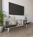 Comoda TV, Hanah Home, Siena, 139.7x53x53 cm, PAL, Stejar safir / Antracit