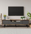 Comoda TV, Hanah Home, Roma 180, 180x48x29.8 cm, PAL, Nuc / Antracit