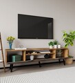 Comoda TV, Hanah Home, Roma 180, 180x48x29.8 cm, PAL, Nuc / Antracit