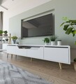 Comoda TV, Hanah Home, Roma 180, 180x48x29.8 cm, PAL, Alb