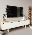 Comoda TV, Hanah Home, Lazio, 180x48x29.8 cm, PAL, Stejar Safir / Alb