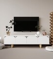 Comoda TV, Hanah Home, Lazio, 180x48x29.8 cm, PAL, Alb