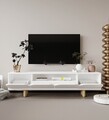 Comoda TV, Hanah Home, Lazio, 180x48x29.8 cm, PAL, Alb