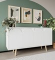 Consola, Hanah Home, Venezia 150, 150x80x45 cm, PAL, Alb