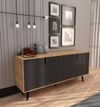 Consola, Hanah Home, Latina Modern 180, 180x80x45 cm, PAL, Stejar safir / Antracit