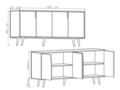 Consola, Hanah Home, Latina Modern 180, 180x80x45 cm, PAL, Stejar safir / Antracit