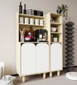 Dulap multifunctional, Hanah Home, Parma 3, 105x155x40 cm, PAL, Stejar Safir / Alb