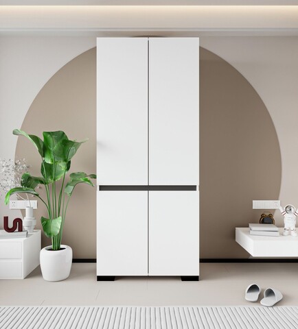 Dulap pentru haine, Hanah Home, Floransa 90, 90x210x52 cm, PAL, Alb / Antracit