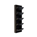 Pantofar, Hanah Home, Locking 5 Piece Metal, 50x169x15 cm, Metal, Negru