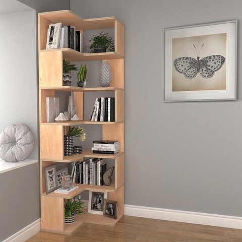 Corp biblioteca, Hanah Home, CPT4805-192, 55x192x27 cm, Placaj, Natural