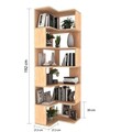 Corp biblioteca, Hanah Home, CPT4805-192, 55x192x27 cm, Placaj, Natural