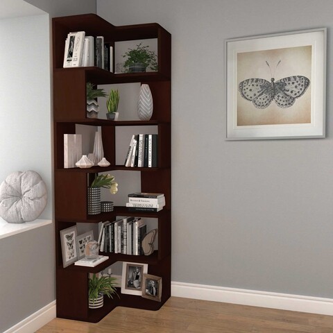 Corp biblioteca, Hanah Home, CPT4807-192, 55x192x27 cm, Placaj, Maro