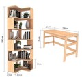 Set birou si biblioteca, Hanah Home, CPT4801-150, 55x192x27 cm, Placaj, Natural
