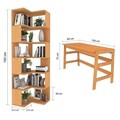 Set birou si biblioteca, Hanah Home, CPT4802-150, 55x192x27 cm, Placaj, Maro