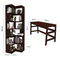 Set birou si biblioteca, Hanah Home, CPT4803-150, 55x192x27 cm, Placaj, Maro