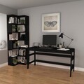 Set birou si biblioteca, Hanah Home, CPT4804-150, 55x192x27 cm, Placaj, Negru