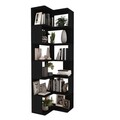 Set birou si biblioteca, Hanah Home, CPT4804-150, 55x192x27 cm, Placaj, Negru