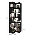 Set birou si biblioteca, Hanah Home, CPT4804-150, 55x192x27 cm, Placaj, Negru