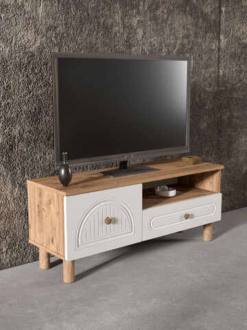 Comoda TV, Hanah Home, Arcera 105, 104x47x35 cm, PAL, Pin Atlantic / Alb