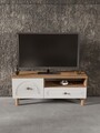 Comoda TV, Hanah Home, Arcera 105, 104x47x35 cm, PAL, Pin Atlantic / Alb