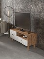 Comoda TV, Hanah Home, Arcera 105, 104x47x35 cm, PAL, Pin Atlantic / Alb